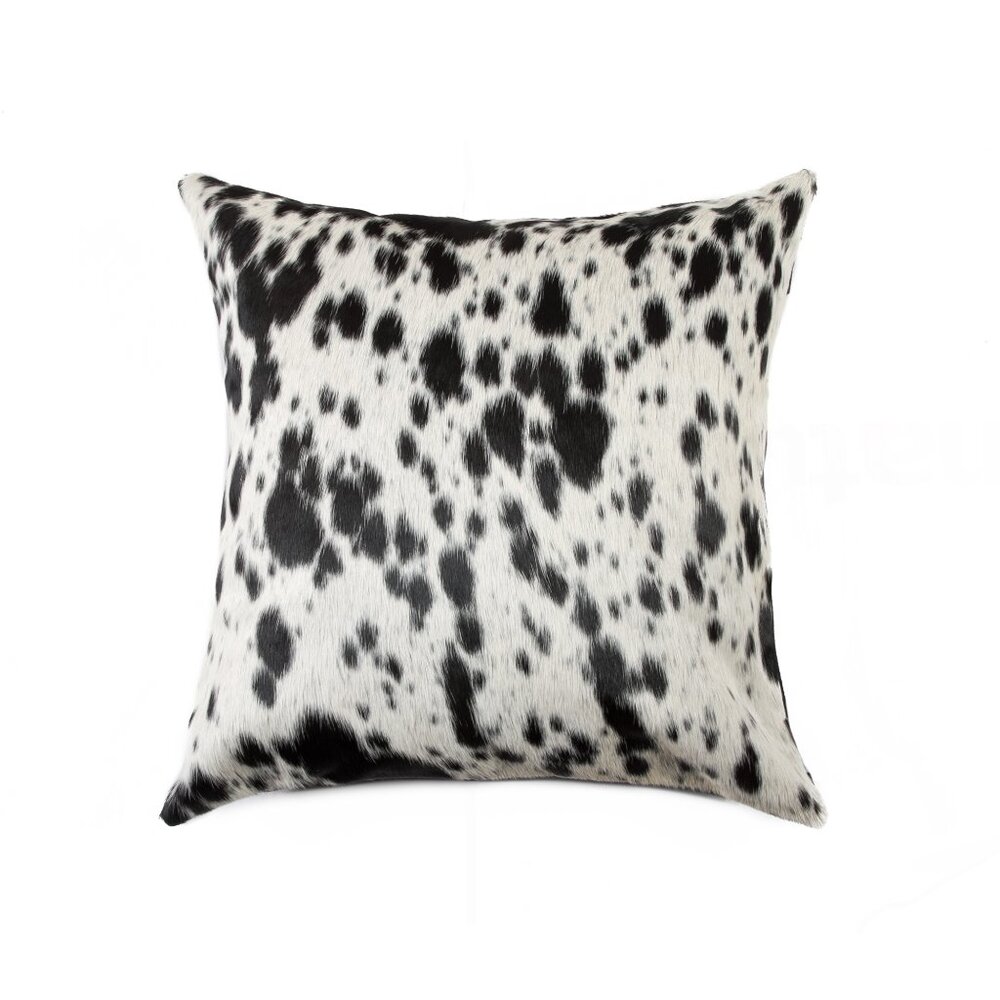 Natural Home Decor Torino Cowhide Pillow | 1-Piece | S & p black/white | 18"x18"